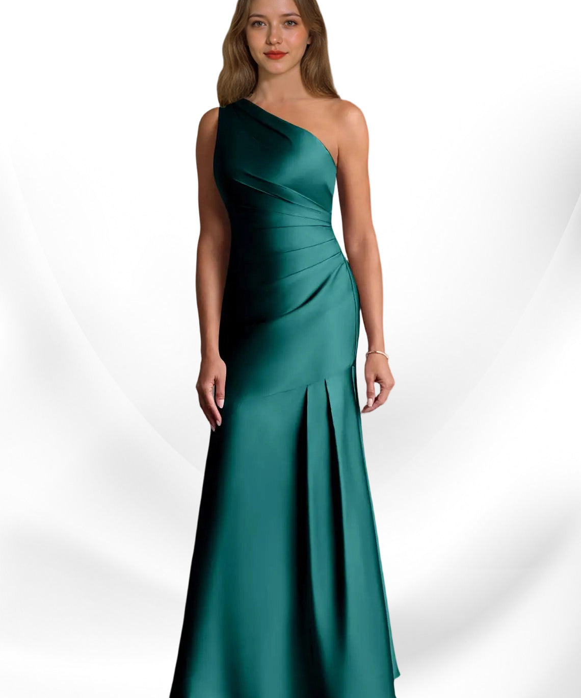 Augday Haifa Mermaid One Shoulder Stretch Satin Dress
