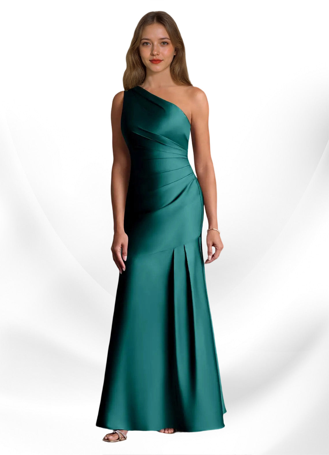 Augday Haifa Mermaid One Shoulder Stretch Satin Dress