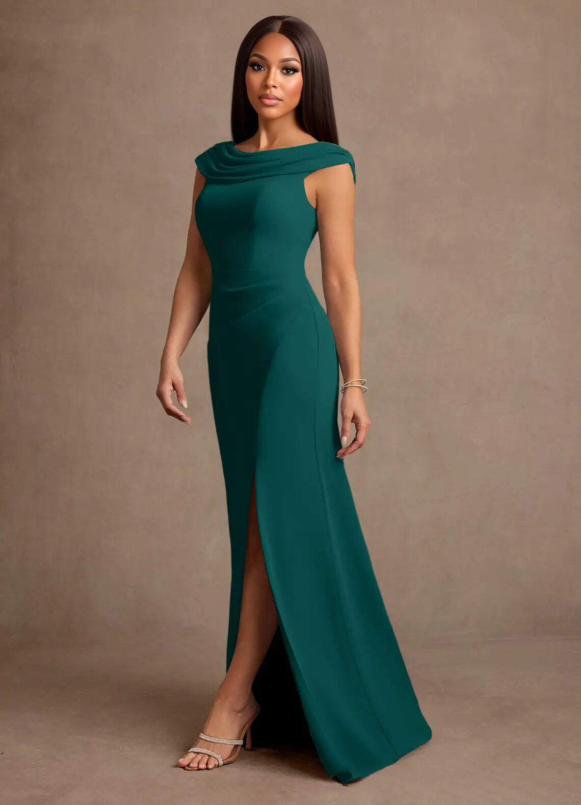 Augday Irvine A-Line Pleated Chiffon Dress