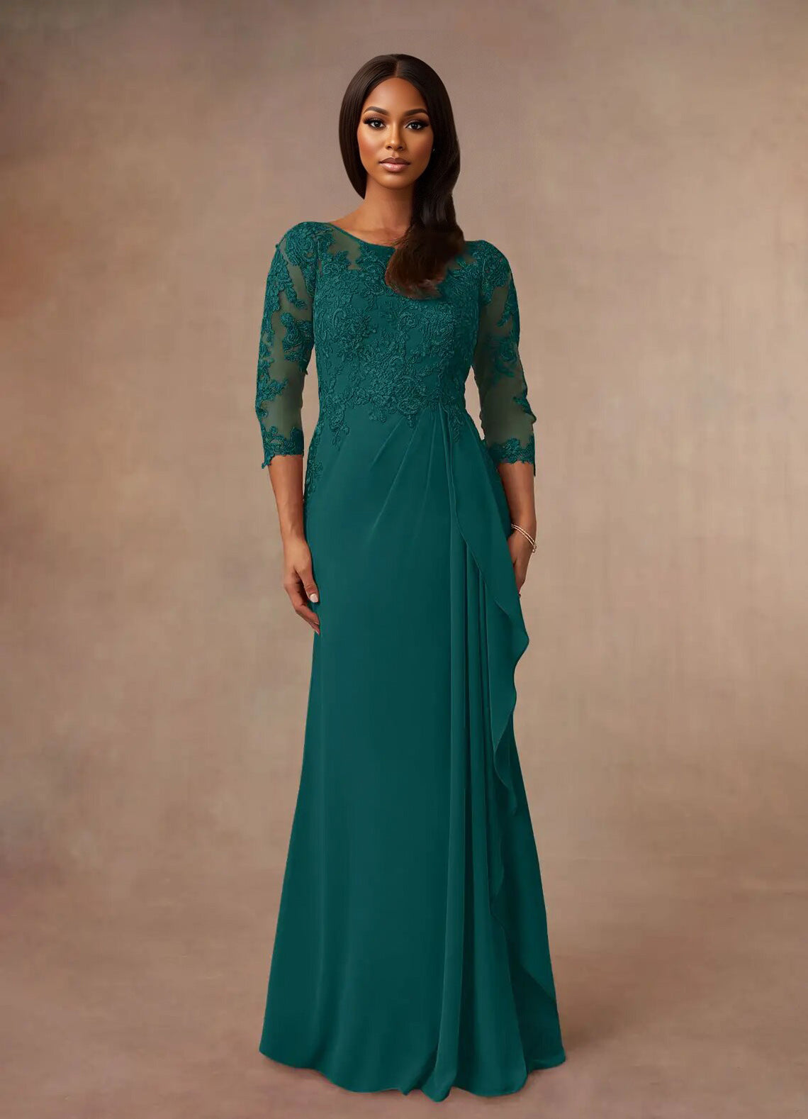 Augday Calanthe A-Line Scoop Chiffon Dress