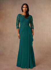 Augday Calanthe A-Line Scoop Chiffon Dress