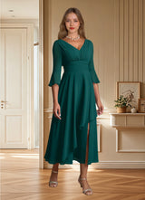Augday Aerynne A-Line Pleated Chiffon Dress
