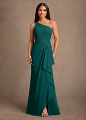 Augday Floy Sheath One Shoulder Chiffon Dress