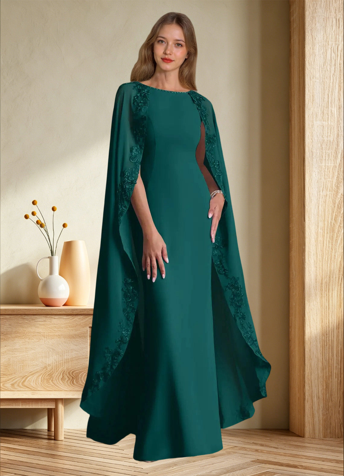 Augday Artemisia Sheath Lace Chiffon Dress