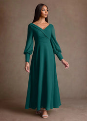 Augday Paterson A-Line Pleated Chiffon Dress