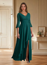 Augday Eire A-Line Pleated Chiffon Dress