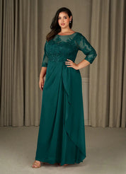 Augday Calanthe A-Line Scoop Chiffon Dress Plus Size