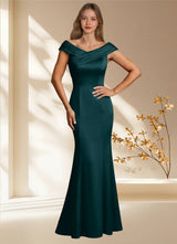 Augday Aberdeen Sheath Pleated Stretch Satin Dress
