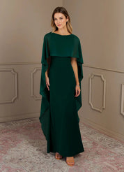 Augday Sheath Scoop Stretch Crepe Dress