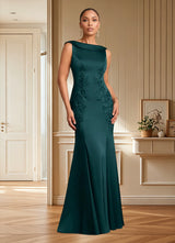 Augday Franny Sheath Lace Stretch Satin Dress