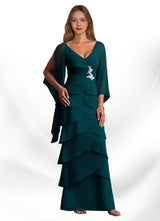 Augday Arabinda Sheath Ruched Chiffon Dress