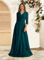 Augday Mayfield A-Line Pleated Chiffon Dress