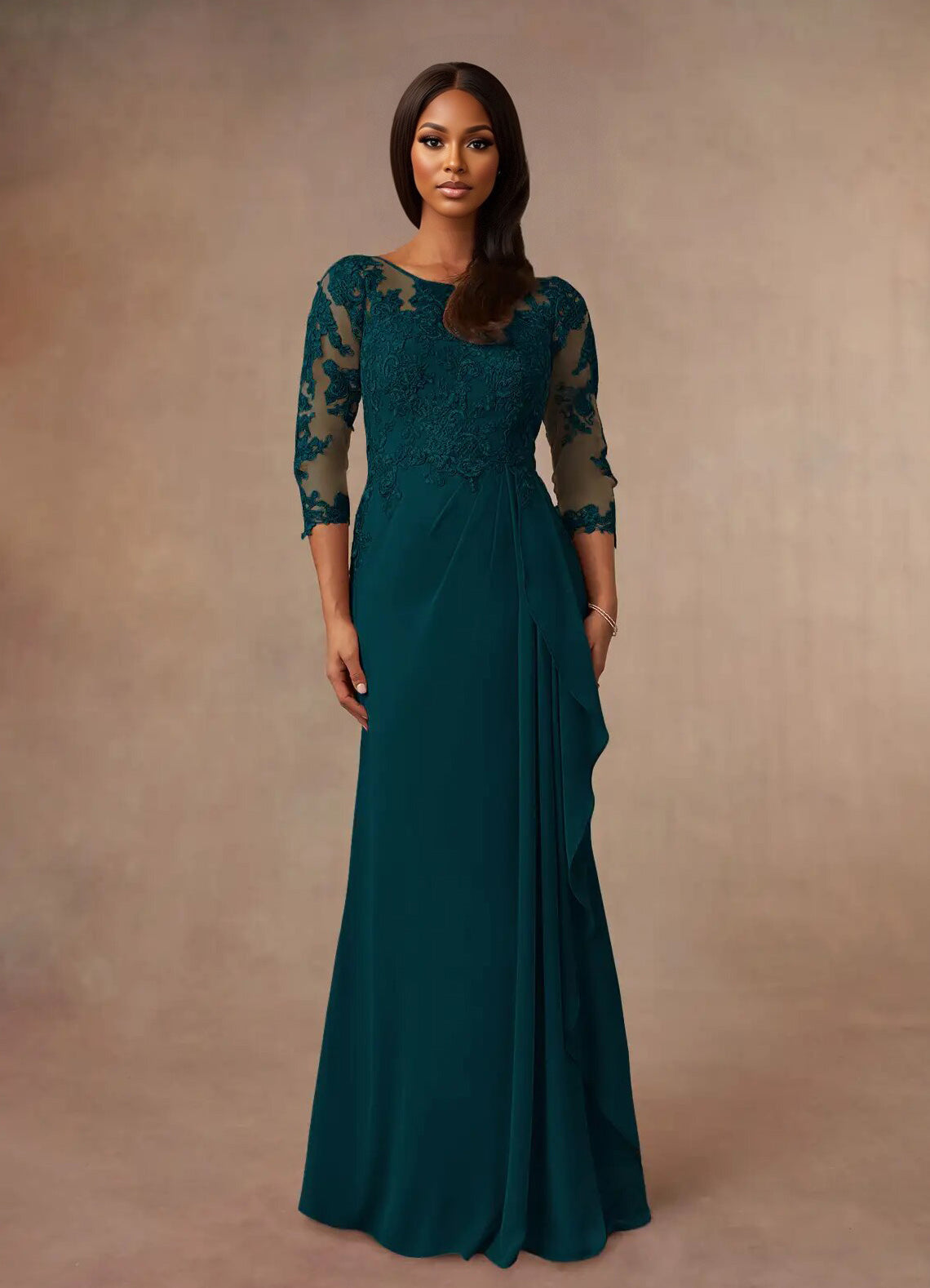Augday Calanthe A-Line Scoop Chiffon Dress