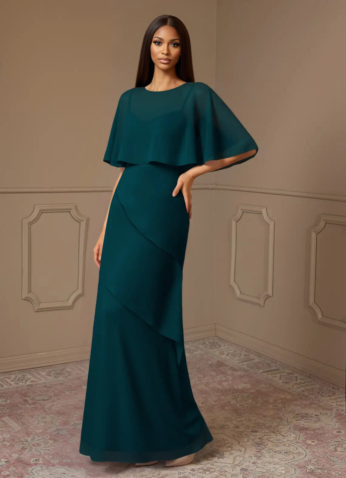 Augday Bowie A-Line Chiffon Dress