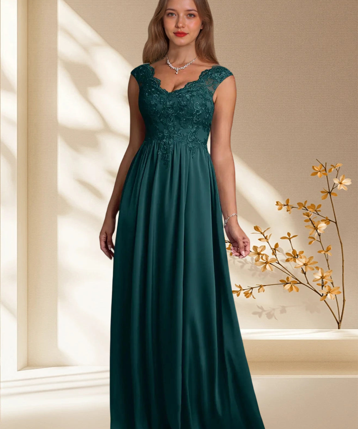 Augday Amethyst A-Line Lace Dress