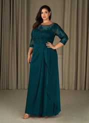 Augday Calanthe A-Line Scoop Chiffon Dress Plus Size