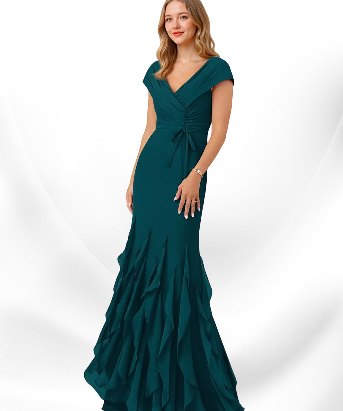 Augday Bailora Mermaid Ruched Chiffon Dress