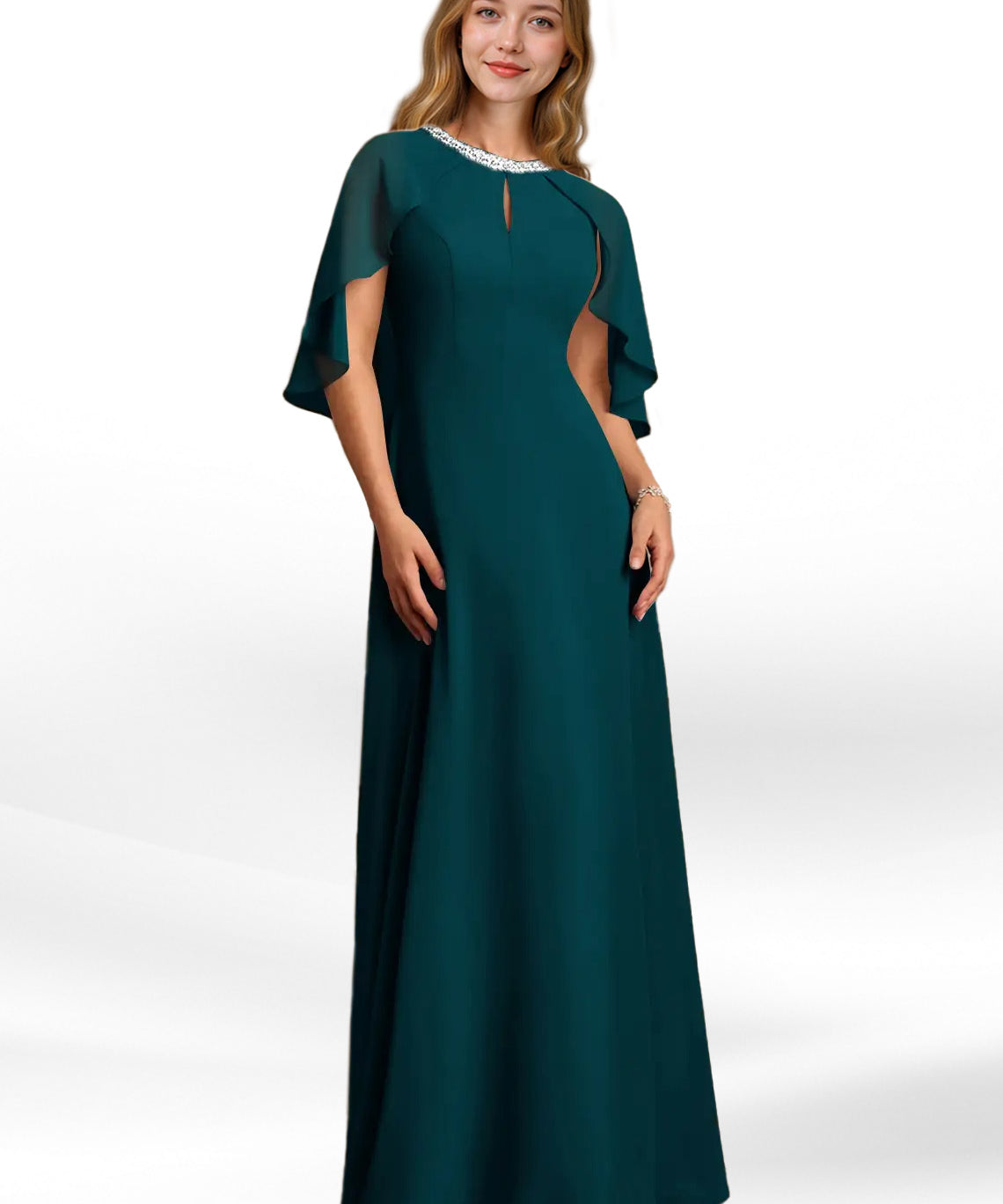 Augday Winnifred A-Line Beaded Chiffon Dress