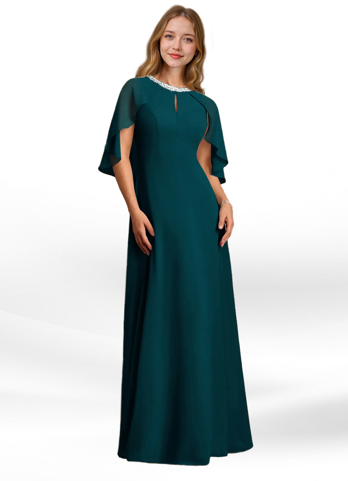 Augday Winnifred A-Line Beaded Chiffon Dress