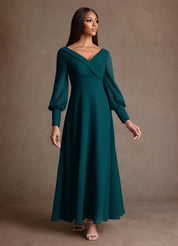 Augday Paterson A-Line Pleated Chiffon Dress