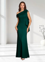 Augday Myers Mermaid Pleated Stretch Crepe Dress