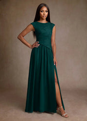 Augday Kalleen A-Line Pleated Chiffon Dress