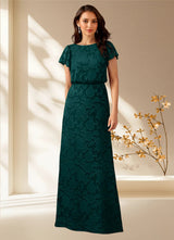 Augday Lehi A-Line Boatneck Floral Burnout Dress