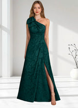 Augday Easton Ball-Gown One Shoulder Floral Burnout Dress
