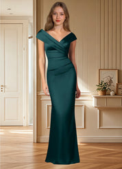 Augday Ludlow Mermaid Pleated Stretch Satin Dress
