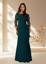 Augday Calanthe A-Line Scoop Chiffon Dress