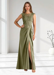 Augday Santa Barbara Sheath Pleated Stretch Satin Dress