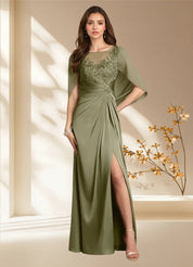 Augday Hera A-Line Lace Stretch Satin Dress