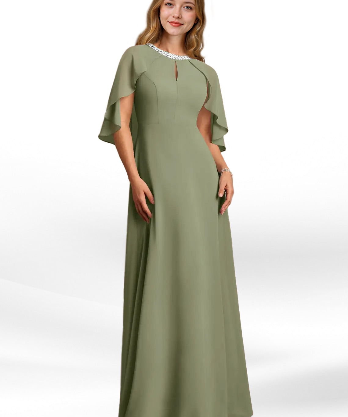 Augday Winnifred A-Line Beaded Chiffon Dress
