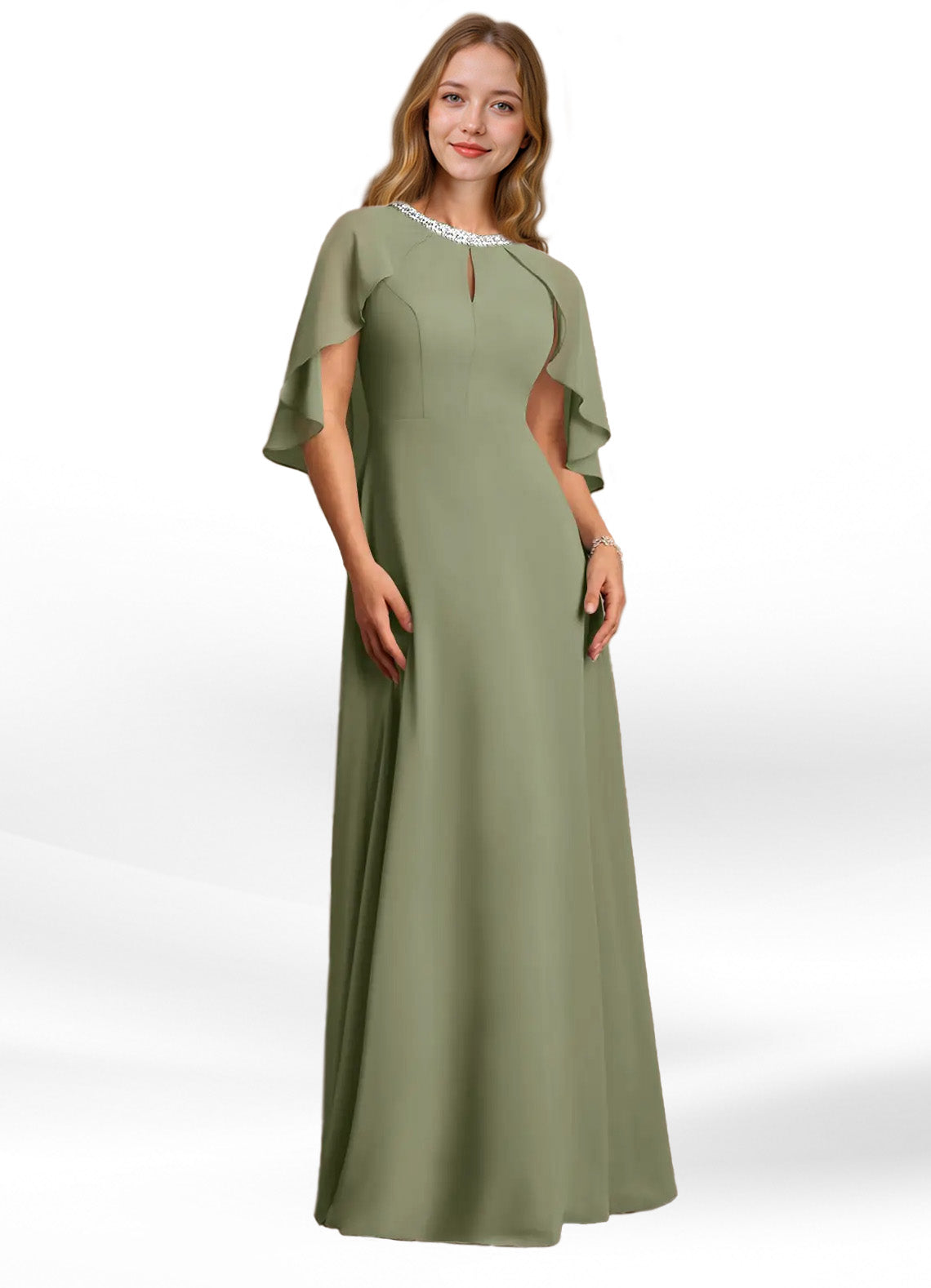 Augday Winnifred A-Line Beaded Chiffon Dress