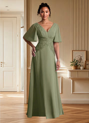 Augday Milliat A-Line Lace Chiffon Dress