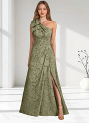 Augday Easton Ball-Gown One Shoulder Floral Burnout Dress