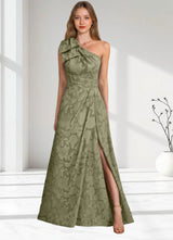 Augday Easton Ball-Gown One Shoulder Floral Burnout Dress