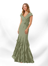 Augday Bailora Mermaid Ruched Chiffon Dress
