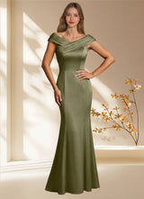 Augday Aberdeen Sheath Pleated Stretch Satin Dress