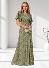 Augday Emmeline Pleated Floral Burnout Dress