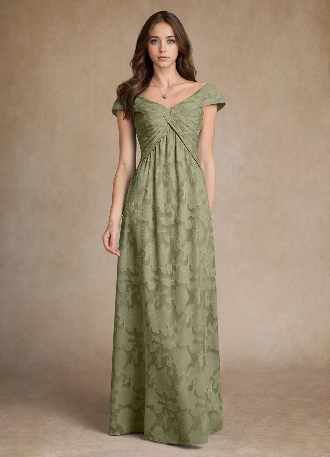 Augday Myrtle A-Line Pleated Floral Burnout Dress