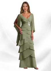 Augday Arabinda Sheath Ruched Chiffon Dress
