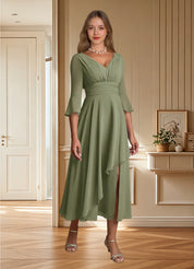 Augday Aerynne A-Line Pleated Chiffon Dress
