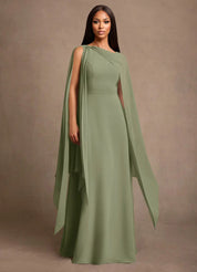 Augday Liddie A-Line Pleated Chiffon Dress