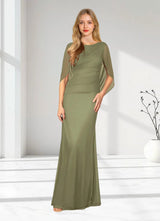 Augday Belladonna Mermaid Scoop Pleated Mesh Dress