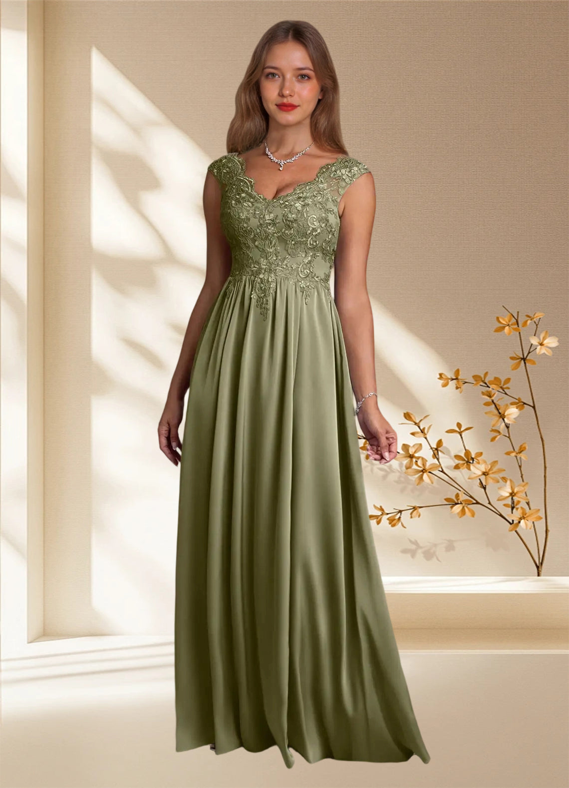 Augday Amethyst A-Line Lace Dress