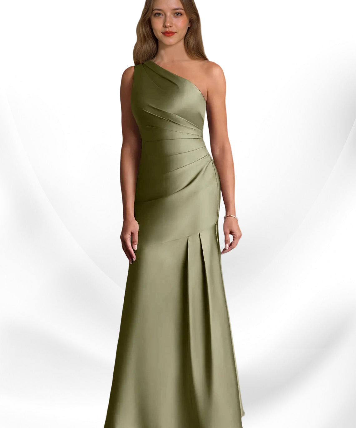 Augday Haifa Mermaid One Shoulder Stretch Satin Dress