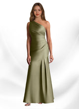 Augday Haifa Mermaid One Shoulder Stretch Satin Dress
