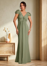 Augday Louella Pleated Chiffon Dress