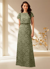 Augday Lehi A-Line Boatneck Floral Burnout Dress